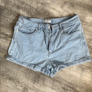 High waisted jean shorts